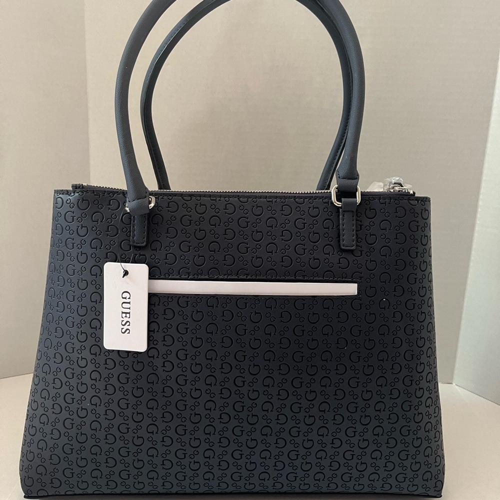 GUESS navy blue Keely satchel with coin purse.This item is brand new